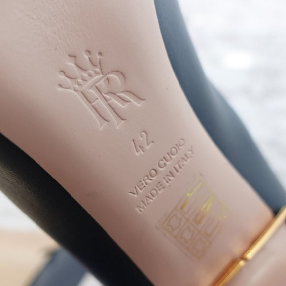 Italian Leather Boots 10 Knee High‎ Swarovski Gold Crown Quite Luxury Blue $1288 - Picture 7 of 16